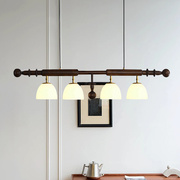 法式中古餐厅吊灯侘寂风餐桌长条灯复古设计师吧台实木吊线灯