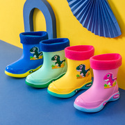 儿童雨鞋女加绒保暖可拆卸水鞋防滑防水雨靴，幼童中小童宝宝男孩靴