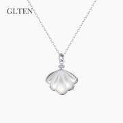 一贝子贝壳项链女生，款纯银2022年锁骨轻奢礼物，设计感小众饰品