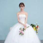 婚纱礼服2023抹胸，大码韩式齐地修身公主蓬蓬裙新娘结婚纱