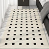新黑白(新黑白)格子床边毯长条卧室客厅地毯欧式复古沙发茶几床前防滑椅品