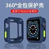 适用applewatch6/7/8保护壳硅胶糖果色苹果手表5软壳全包iwatch6/5/4手表壳按键深蓝色手表se2保护套9代 41mm