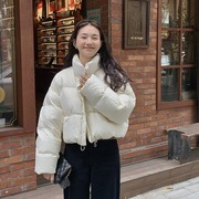 TG 小个子短款羽绒面包服女2022冬季白鸭绒立领排扣外套18772