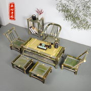 纯手工榻榻米桌子双层楠竹小茶几桌椅组合长方形阳台小户型竹制品
