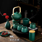 尚岩中式提梁壶温茶炉，整套家用泡茶花茶具，套装大容量茶壶茶杯整套