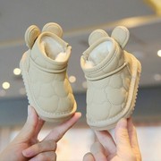 宝宝雪地靴婴儿加绒短靴男女童冬季款0-1一岁2-3软底小童学步棉鞋