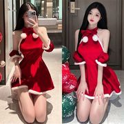圣诞节裙子礼服套装，女成人圣诞cos制服，红色连衣裙酒吧夜店演出服