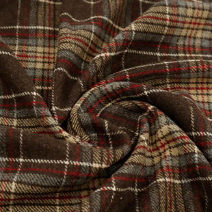 秋冬英伦风威尔士复古咖啡色格子羊毛呢布料 西装裙子服装面料