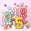 生日派对甜甜圈0-9数字铝膜气球，立柱儿童宝宝周岁，场景布置装饰