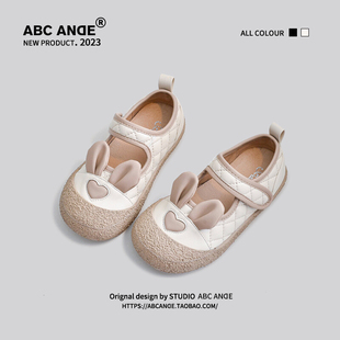 ABC ANDE兔子公主鞋2023年秋季学步鞋小女孩运动休闲单鞋