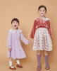 100-140码出口韩国女童女，宝洋气翻领金丝绒，紫色砖红色公主连衣裙