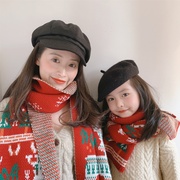 圣诞节礼物儿童毛线围巾，男女冬季宝宝小孩加厚针织，保暖围脖百搭新