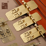 新中式仿古柜门拉手古铜，复古竖式直条门锁头实木家具柜子黄铜把手
