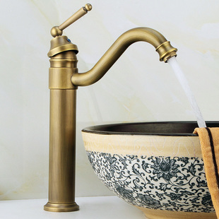 全铜仿古水龙头台上盆洗手池，洗脸盆复古色面盆，卫生间冷热室外家用