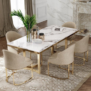 意式大理石餐桌椅组合长方形简约港式轻奢客厅，北欧桌子家用