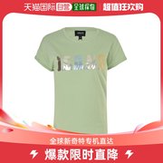 香港直发Armani Jeans 阿玛尼牛仔 淡绿色棉女装夏季修身上衣圆领