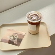 ins风糖果色餐用托盘韩式彩色小麦桔梗茶水盘长方形一人食餐盘