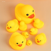 婴儿环保可啃咬洗澡鸭子耐高温捏捏叫小黄鸭洗澡戏水软胶玩具