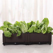花沃里塑料花箱74*37*20(二联)38L种菜盆种菜箱正方形大种植箱营