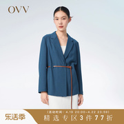 OVV春夏女装舒适垂顺可拆卸腰带休闲时尚西服外套