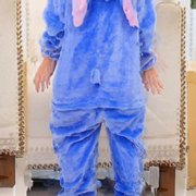 法兰绒蓝粉星际宝贝连体，睡衣如厕版儿童，演出连体服动物成人卡通