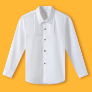 儿童白衬衫中大童纯棉长袖学生演出服，校服西装打底衫男童，白衬衣(白衬衣)新