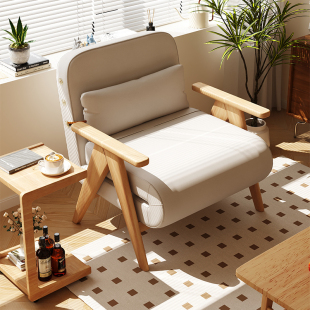 折叠沙发床两用多功能，小户型客厅网红2024单人伸缩床实木1米2