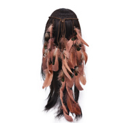 波西米亚异域流苏发饰羽毛手工编织发绳海边度假印第安人发带气质
