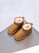 儿童雪地靴软底男女童棉鞋2023冬季学生加绒加厚大棉靴短靴潮