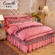 欧式蕾丝床裙四件套加厚床罩床盖4件套，夹棉被套床上用品1.5m1.8米