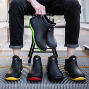 低帮雨鞋男时尚短筒雨靴加绒保暖户外洗车厨房防滑防水鞋可爱