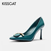 kisscat接吻猫浅口尖头，细高跟漆皮，通勤时装单鞋女鞋ka29500-12