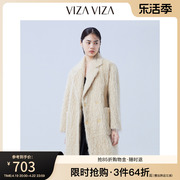 商场同款VIZA VIZA 冬季高端设计感毛呢外套女中长款