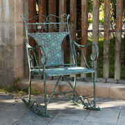 欧式复古铁艺摇椅阳台躺椅室外庭院休闲椅户外花园露台单人椅子