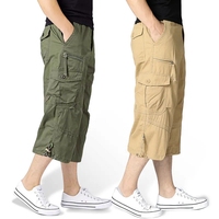 夏季男士七分裤子，多口袋中裤潮短裤