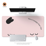 防水皮革鼠标垫抽象兔子超大办公桌垫笔记本电脑书桌键盘垫子桌垫