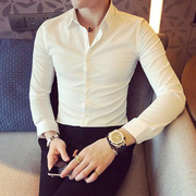 英伦府男士长袖衬衫，青年修身时尚，寸衣韩版商务休闲正装发型师衬衫