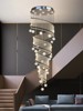 楼梯吊灯现代简约轻奢复式楼别墅loft客厅水晶星星公寓旋转长吊灯