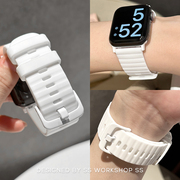 卡素ins彩色硅胶夏天iwatch表带，适用苹果手表applewatch男女