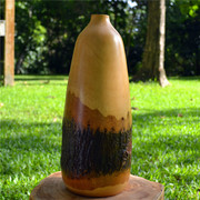 泰国木雕芒果木花瓶摆件创意插花花瓶手工艺橱窗摆设酒店会所装饰