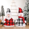 圣诞树顶星老人雪人装饰品圣诞节用品红，黑格子圣诞树帽挂件装饰品