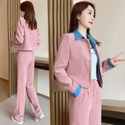 polo运动服套装春秋季2023年洋气质，减龄休闲时尚小香风两件套