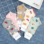 可爱小动物短袜韩国进口春季上新韩版女款甜蜜水果袜日系运动棉袜