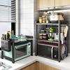 厨房微波炉置物架台面烤箱用品好物收纳桌面架子伸缩双层电器家用