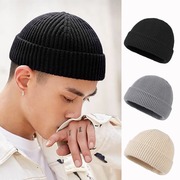 黑色帽子男士冬季保暖毛线，帽针织帽大头围，冷帽男潮加厚瓜皮帽