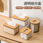 复合板盖北欧简约创意纸巾盒，家用茶几抽纸盒，透明餐厅抽纸盒客厅