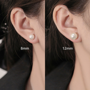2024999纯银针珍珠耳钉女耳夹无耳洞小众高级感耳环耳饰