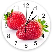 可爱草莓圆形水果挂钟创意钟表挂墙网红时钟表盘diy来图定制座钟