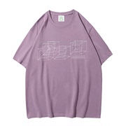 C.S.肌理概念 重组系列 原创设计重磅纯棉上衣中袖T恤男女 紫色