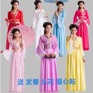 古装服装仙女清新淡雅汉服女中国风，成人礼七仙女，古代衣服公主小姐